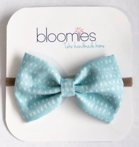 Sky Stitch Fall Cotton Bow - Bloomies Handmade