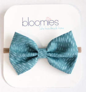 Teal Seeds Fall Cotton Bow - Bloomies Handmade